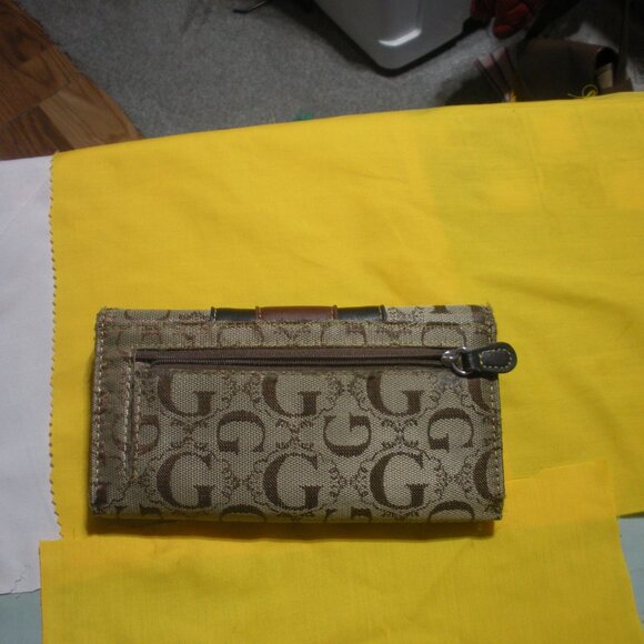 Guess Brown/Tan Canvas Wallet - Picture 2 of 4